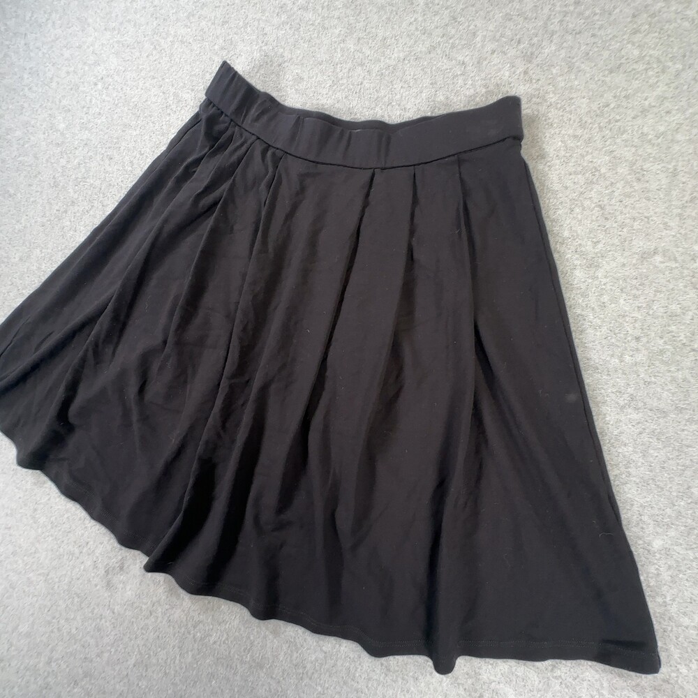 Eileen Fisher Petite Pleated A-Line Skirt Viscose Lycra Black Women's Size Small - Picture 2 of 8